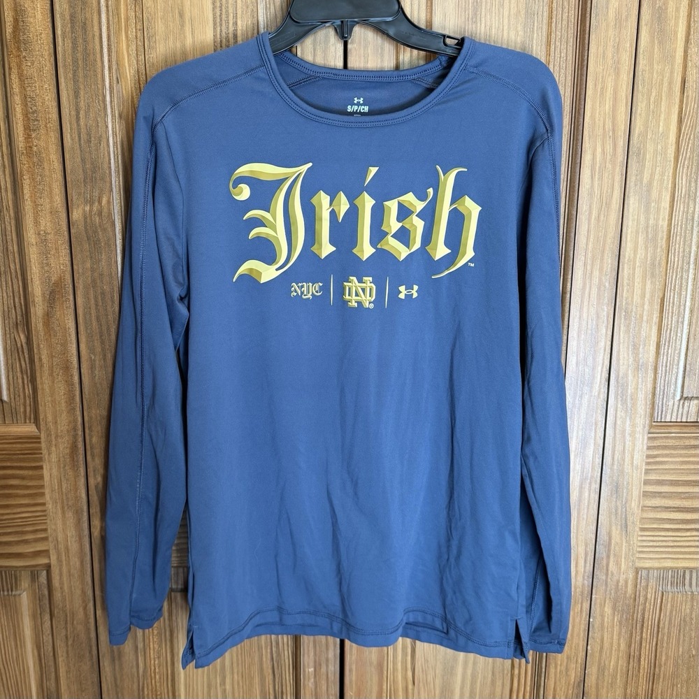 Notre Dame 2024 Shamrock Series Under Armour Long Sleeve Shirt Men's Small Irish
